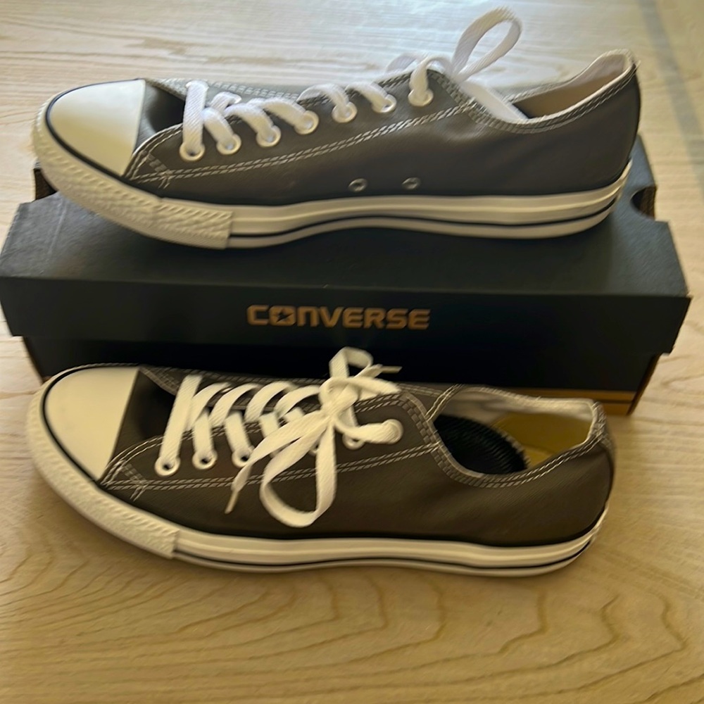 CONVERSE size 10 grey and white Genuinely and GENTLY worn one time only